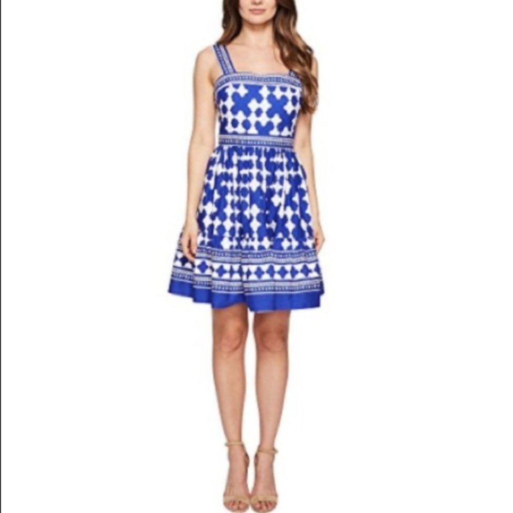 Rare Kate Spade Blue and White Lantern Dress